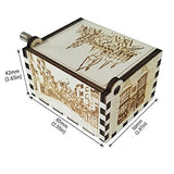 Dream Loom Wooden Music Box, 1pcs Wooden Hand Crank Personalized Laser Engraved Music Boxes, Play The Corresponding Theme Song (Wood)