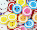 RayLineDo 50Pcs Mixed Bright Candy Circle Color 2 Holes 4 Holes Crafting Sewing DIY Buttons-12mm
