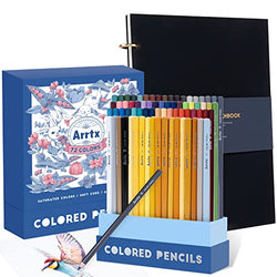 Arrtx 72 Colored Pencils with Paul Rubens Artist Sketchbook, Colored Pencils for Adult Coloring, Sketching, Drawing Pencils with Rich Pigments.
