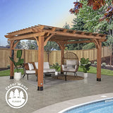 Backyard Discovery Beaumont 14 ft. x 12 ft. All Cedar Wooden Pergola Kit for Backyard, Deck, Garden, Patio, Outdoor Entertaining | Wind Rated at 100 MPH