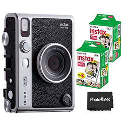 Fujifilm Instax Mini EVO Hybrid Black Instant Camera + 2X Mini Twin Pack Instant Film