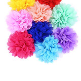 Fabric Flowers, 4 Inch 14Pcs Lace Chiffon Peony Fabric Flowers for DIY Headbands Girl Flower