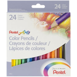 Pentel Arts Color Pencils, Assorted Colors (24 Pack) (CB8-24)