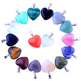 Heart Pendants 20pcs Small Love 0.63inch Charms Crystal Heading Chakra Stone Pendants for