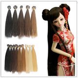 5pcs/lot 25cmx100cm Long Straight Synthetic White Handcraft Hair Extensions for Making BJD Pullip Doll's Wig
