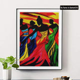 5D Diamond Painting African Women Dancing in The Sunset Full Drill by Number Kits, SKRYUIE DIY Rhinestone Pasted Paint with Diamond Set Arts Craft Decorations (12x16inch)