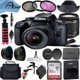 Canon EOS 4000D / Rebel T100 DSLR Camera 18MP CMOS Sensor with EF-S 18-55mm Lens + SanDisk 32GB Memory Card + Bag + Tripod + A-Cell Accessory Bundle (Black)