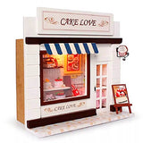 Flever Dollhouse Miniature DIY House Kit Creative Room with Furniture and Cover for Romantic Valentine's Gift(Mind of Cake)