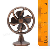 Odoria 1:12 Miniature Vintage Fan Dollhouse Decoration Accessories, Bronze