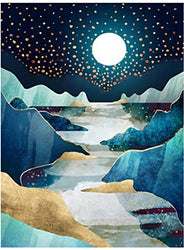 Diamond Painting Bright Moon,Diamond Art Kits for Adults Kids, DIY Full Round Drill Diamond Art Kits for Gift ， Paint with Diamonds Perfect for Home Wall Decor (Diamond Dotz 12X16 in)