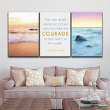 3 Panel Seascape of Waves on The Seashore with Inspirational Quotes Gallery 24 x36 x 3 Panels