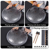 Steel Drum,AKLOT 14 inch 15 Notes Alloy Metal Steel Tongue Drums Hand pan for Adult