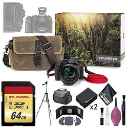 Leica V-LUX (Typ 114) Digital Camera Explorer Kit - 64GB - Memory Card Wallet - Reader - Battery x2-72" Tripod - Case