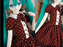 4 Colors to Choose, 3 PCS 1/3 SD10 DD DY LUTS BJD Dress Suit Outfit / Retro Ladies Fitted Style Summer Dress / Dark-Red