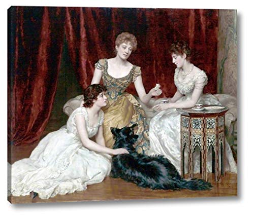 The Three Daughters of William Reed by John Collier - 15" x 18" Gallery Wrap Giclee Canvas Print - Ready to Hang