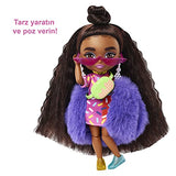 Barbie Extra Minis Doll #1 - Sprinkle-Printed Dress & Furry Coat