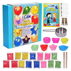 KRAFTZLAB Complete Candle Making Kit Supplies – Includes 5 Colors Candle Wax, 7 Candle Molds, 10 Wicks, 1 Melting Cup and More – DIY Starter Kit for Kids and Grown Ups