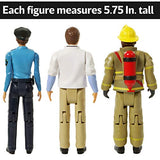 Beverly Hills Doll Collection Sweet Li’l Family Firefighter, Police Officer, Doctor Dollhouse Figures - Emergency Action People Set, Pretend Play for Kids and Toddlers