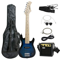 Saturnpower 30" Beginner Electric Guitar with 5W Amp and Accessories Pack Guitar Bag for Kids/Girls/Boys/Beginners (Blue)