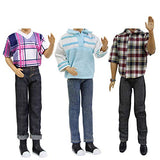 ZITA ELEMENT 12 Set of Quality 12 Inch Boy Doll Clothes for 11.5 Inch Girl Doll Boyfriend Doll Clothes Outfits, Included 6 Shirts Tops and 6 Pants for 12 Inch Boy Doll Clothing