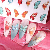 Butterfly Nail Art Stickers Decals,180+ Butterfly Patterns Spring Summer Nail Decorations 3D Self-Adhesive Nail Art Supplies for Women Girls 6 Sheets (Butterfly)