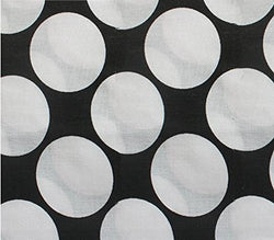 Polycotton Fabric Printed LARGE POLKA DOTS WHITE BLACK / 60" Wide / Sold by the Yard