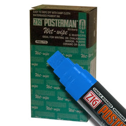 Zig Posterman Wet-Wipe 15mm Blue Paint Markers - Box of 6