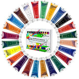 Miratuso Acrylic Paint Set 24 Colors 60ml 2oz Craft Paint Outdoor Waterproof Non-Toxic Non-Fade Art Painting Supplies Gift for Beginners Artist Kids Students Ideal for Fabric Glass Wood Rock Canvas