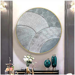 Abstract Gray Canvas Print Painting Gold foil geometric Circle Poster Wall Art Pictures Canvas Living Room Office Home Decor