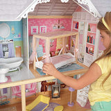 KidKraft Kaylee Wooden Dollhouse, Almost 4 Feet Tall with Elevator, Stairs and 10 Accessories ,Gift for Ages 3+