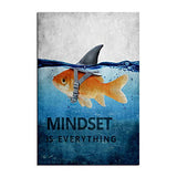 Mindset is Everything Motivational Canvas Wall Art Inspirational Entrepreneur Quotes Poster Print Artwork Painting Picture for Living Room Bedroom Office Home Decor Framed Ready to Hang (12”Wx18”H)