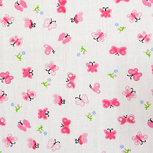 Pink Mini Butterfly Poly Cotton, 58"/60" Inches Wide – Sold By The Yard (FB)