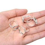 Honbay 20PCS Silver Plated 16mm Adjustable Blank Finger Ring Bases Cabochon Settings Round Finger