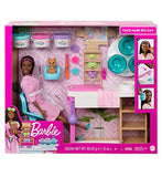 Barbie Face Mask Spa Day Playset with Brunette Barbie Doll, Puppy, 3 Tubs of Barbie Dough and 10+ Accessories to Create and Remove Face Blemishes on Doll and Puppy, Gift for Kids 3 to 7 Years Old
