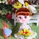 Chubby Girls Fortune Days Original 5 Inch Dolls(with Gift Box),26 Ball Joints Doll,Best BJD Gift for Girls (Sunflower)