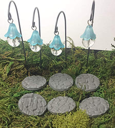 Fairy Garden Miniature Hanging Lanterns and Stepping Stones. 10 Piece Set. Dollhouse, Terrarium Decor.