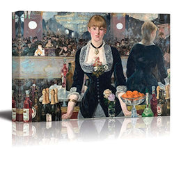 A Bar at The Folies Bergere by Edouard Manet - Edouard Manet Giclee Canvas Prints Wrapped Gallery Wall Art | Stretched and Framed Ready to Hang - 24" x 36"