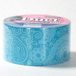 Duct Tape Paisley Print Designer Crafting Decorative Color - 1.88 inch. x 5 yd (Aqua Blue)