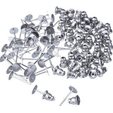 Outus 100 Pieces Stainless Steel Bullet Clutch Earrings Safety Backs and Blank Earring Pin Studs