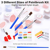 COLORWORK DIY Paint by Numbers, Canvas Oil Painting Kit for Kids & Adults, 12" W x 16" L Drawing Paintwork with Paintbrushes, Full Moon 4 PCS Set