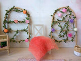 Miniature Flower Arch. Decorative Dollhouse Wicker Rattan Stand Natural Colour.