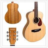 SIGMA, Mini Acoustic Guitar, Solid Spruce Top, Dao Back & Sides, Natural Gloss, Rosewood Bridge, Premium Name-Brand Steel Strings, Easy to Travel, Right (20MINI)