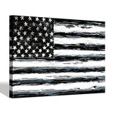 SD Soft Dance USA Flag Picture Wall Art: Black and White American Flag Stars and Stripes Painting Artwork with Hand Painted Textured for Bedroom (36'' x 24'' x 1 Panel)