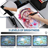 Femont ®Portable A3 LED Tracing Light Box with Scale,Art Light Pad Light Table with Detachable Stand&4Clips,Adjustable Brightness,USB Power,Ultra-Thin Copy Board for Diamond Painting,Drawing,Sketching