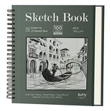 Sketch Book 8.5 x 11 - Sketch Pad - Pack of 1 (68lb/110gsm), 100 Sheets Spiral Sketchbook, Acid Free Drawing Paper, Sketch Pads for Drawing for Adults, Art Paper for Drawing and Painting for Kids.