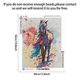 5D Full Drill Diamond Painting Kit, DIY Diamond Rhinestone Painting Kits for Adults and Children Embroidery Arts Craft Home Decor 19.6 x 16 inch (Colorful Horse Diamond Painting Kit)