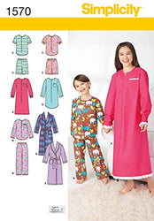 Simplicity 1570 Children's Pajama Sewing Patterns, Sizes 7-14