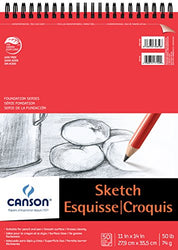 Canson Foundation Series Paper Sketch Pad for Pencil or Pen, Micro-Perforated Sheets, Top Wire
