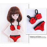 MonkeyJack Sexy Lace Design Bra Underwear Underclothes for 1/3 BJD SD Lolita AS DZ DOD Doll Red