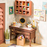 ROBOTIME Dollhouse Kit DIY Miniature Dollhouse with Furniture 1:24 Scale Miniature House Model - Anne's Bedroom